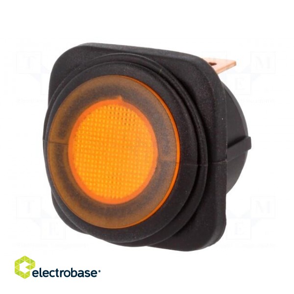 ROCKER | SPST | Pos: 2 | OFF-ON | 25A/12VDC | yellow | IP65 | LED 12VDC image 1