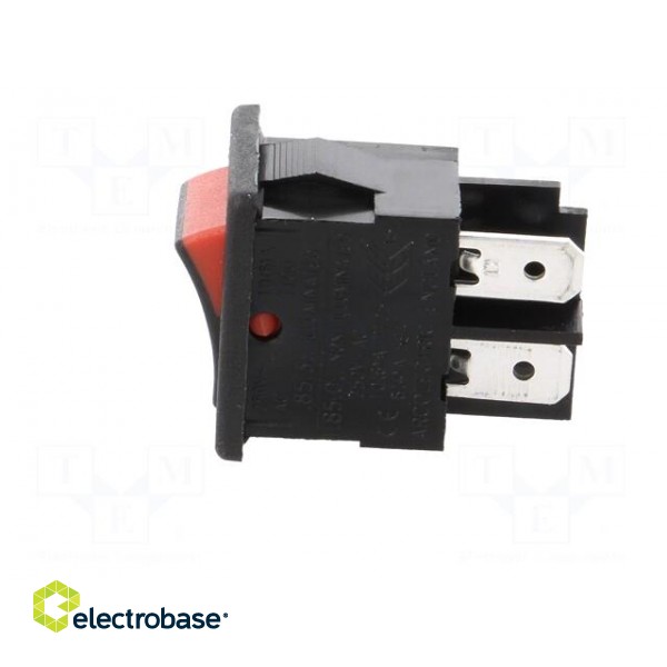 ROCKER | SPST | Pos: 2 | OFF-ON | 10A/250VAC | 10A/28VDC | black-red | none image 3