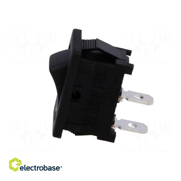 ROCKER | SPST | Pos: 2 | OFF-ON | 10A/250VAC | black | none | 50mΩ | UL94V-2 image 3