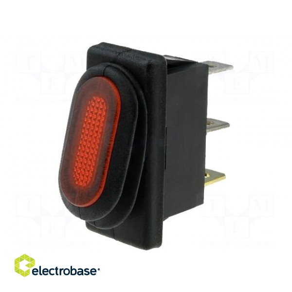 ROCKER | SPST | Pos: 2 | OFF-ON | 10A/250VAC | red | IP65 | neon lamp | 50mΩ