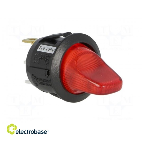 ROCKER | SPST | Pos: 2 | OFF-ON | 10A/250VAC | red | neon lamp 230V | 50mΩ image 8