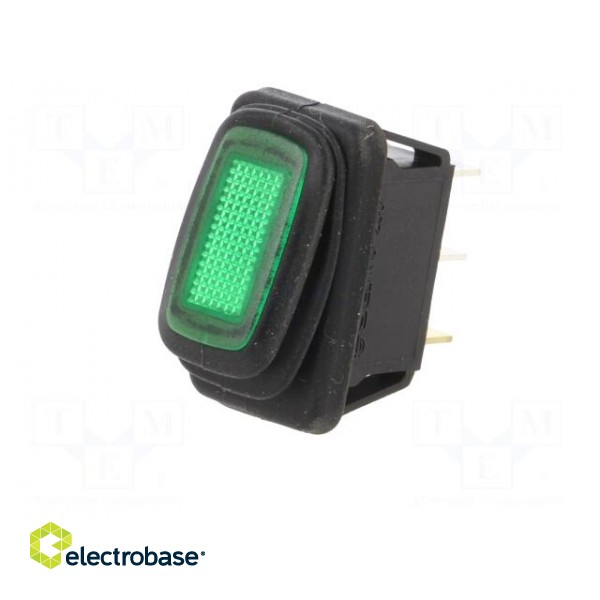 ROCKER | SPST | Pos: 2 | ON-OFF | 16A/12VDC | green | IP65 | Rcont max: 50mΩ image 2