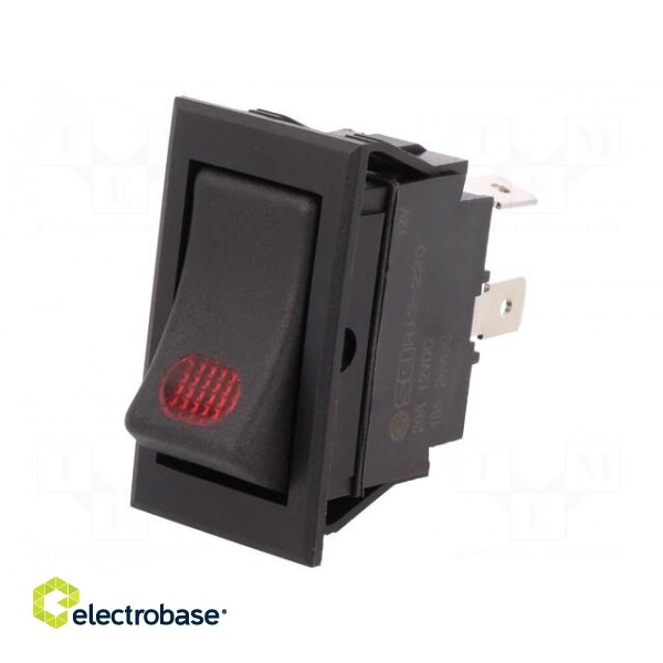 ROCKER | SPST | Pos: 2 | OFF-ON | 20A/12VDC | black | LED 12VDC,point image 1