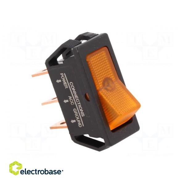 ROCKER | SPST | Pos: 2 | OFF-ON | 20A/12VDC | orange | neon lamp | 50mΩ image 8