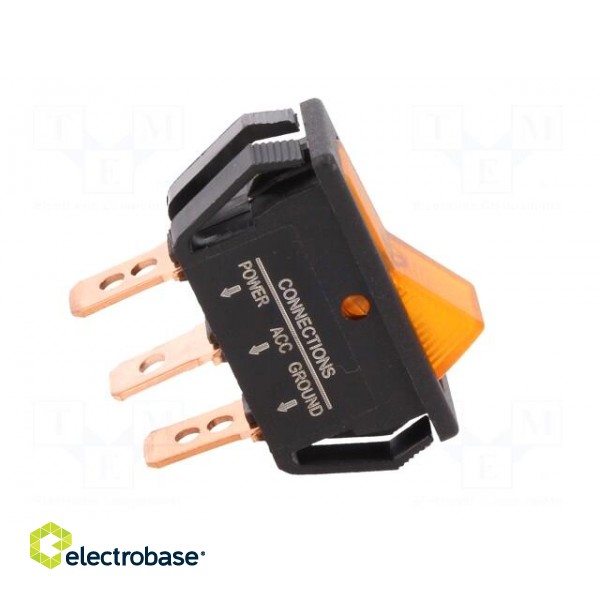 ROCKER | SPST | Pos: 2 | OFF-ON | 20A/12VDC | orange | neon lamp | 50mΩ image 7
