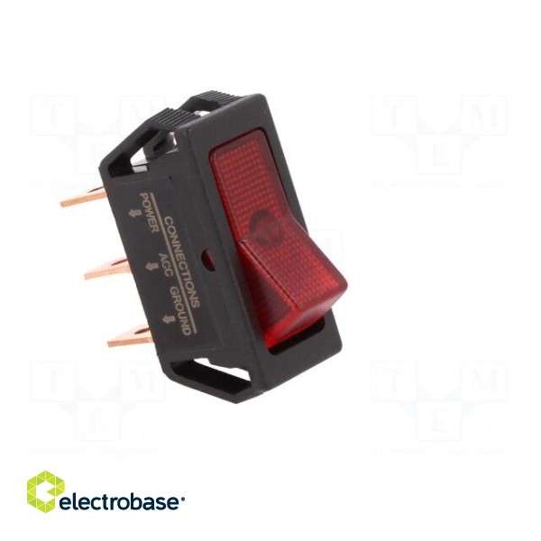 ROCKER | SPST | Pos: 2 | OFF-ON | 20A/12VDC | red | neon lamp | 50mΩ image 8