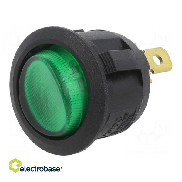 ROCKER | SPST | Pos: 2 | ON-OFF | 20A/14VDC | green | LED | Rcont max: 50mΩ image 1