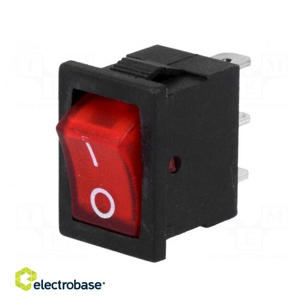 ROCKER | SPST | Pos: 2 | ON-OFF | 3A/250VAC | red | neon lamp | 35mΩ | RSC07 image 1