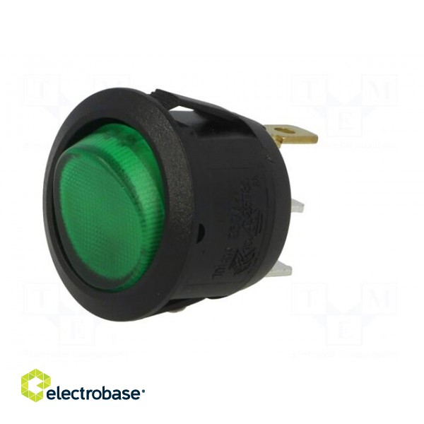 ROCKER | SPST | Pos: 2 | OFF-ON | 6A/250VAC | green | neon lamp 230V image 2