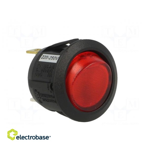 ROCKER | SPST | Pos: 2 | OFF-ON | 6A/250VAC | red | neon lamp 230V image 8