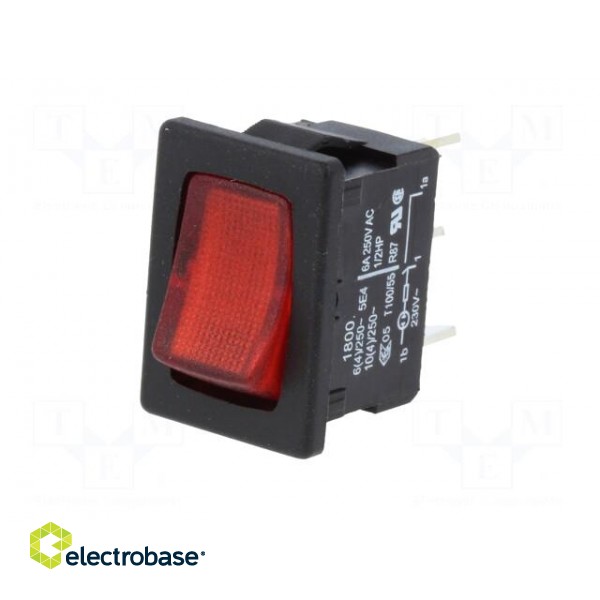 ROCKER | SPST | Pos: 2 | ON-OFF | 10A/250VAC | red | IP40 | LED | 100mΩ image 2