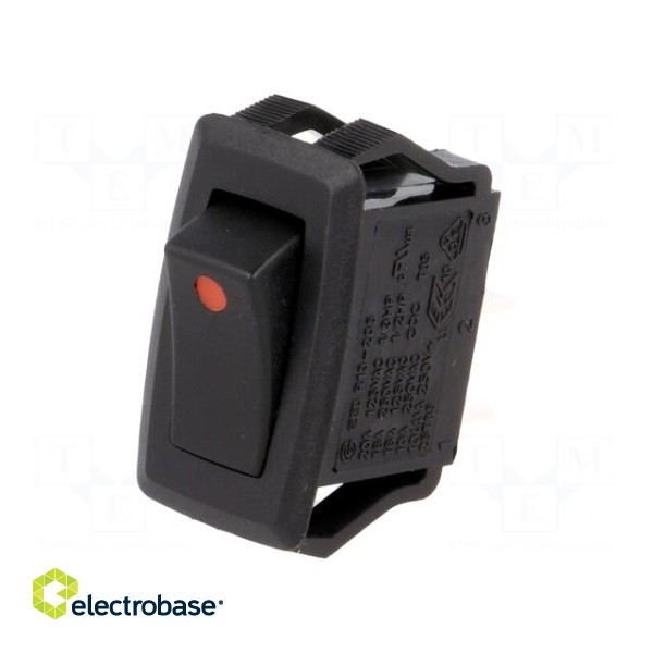 ROCKER | SPST | Pos: 2 | ON-OFF | 16A/250VAC | black-red | none | -20÷85°C image 1