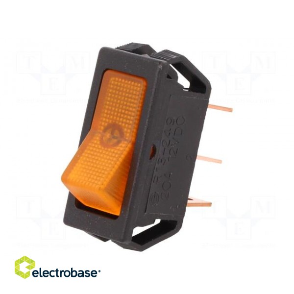 ROCKER | SPST | Pos: 2 | OFF-ON | 20A/12VDC | orange | neon lamp | 50mΩ image 1