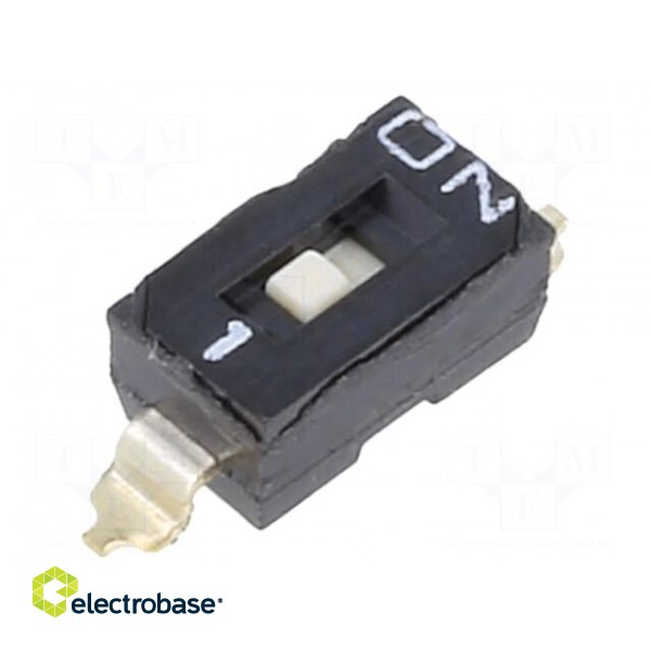 Switch: DIP-SWITCH | 0.1A/50VDC | Pos: 2 | -20÷85°C | SMT | 50mΩ | 9.81N