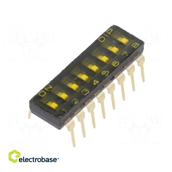 Switch: DIP-SWITCH | OFF-ON | 0.025A/24VDC | Pos: 2 | -40÷85°C | PCB,THT