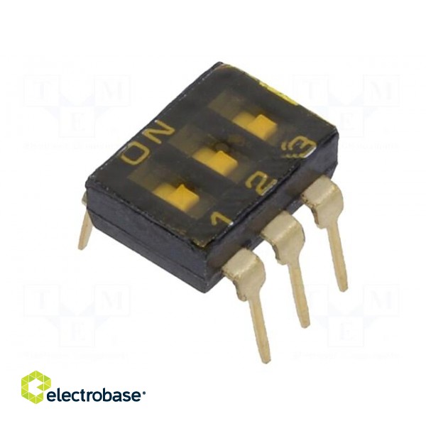 Switch: DIP-SWITCH | OFF-ON | 0.025A/24VDC | Pos: 2 | -40÷85°C | PCB,THT