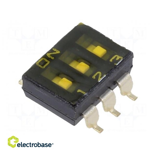 Switch: DIP-SWITCH | OFF-ON | 0.025A/24VDC | Pos: 2 | -40÷85°C | SMD