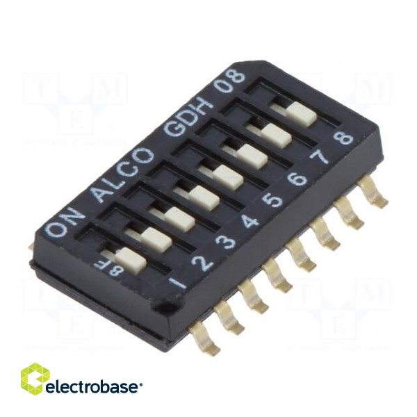 Switch: DIP-SWITCH | ON-OFF | 0.025A/24VDC | Pos: 2 | -30÷85°C | 100mΩ
