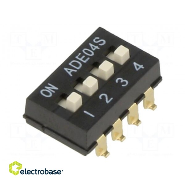 Switch: DIP-SWITCH | ON-OFF | 0.1A/24VDC | Pos: 2 | -30÷85°C | SMT | 50mΩ