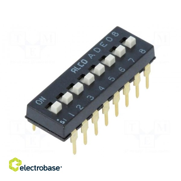 Switch: DIP-SWITCH | Pos: 2 | SPST | 0.1A/24VDC | Illumin: none | 50mΩ