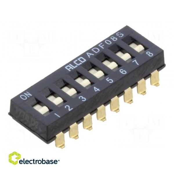 Switch: DIP-SWITCH | ON-OFF | 0.1A/24VDC | Pos: 2 | -35÷85°C | SMT | ADF