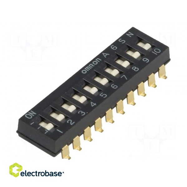 Switch: DIP-SWITCH | Poles number: 10 | ON-OFF | 0.025A/24VDC | Pos: 2