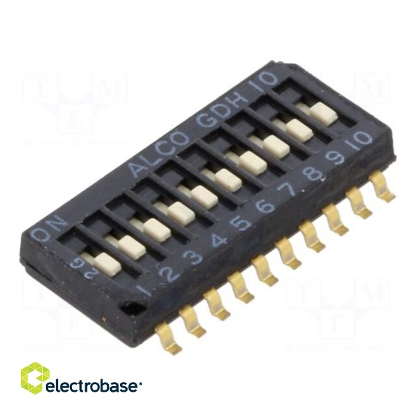 Switch: DIP-SWITCH | Poles number: 10 | ON-OFF | 0.1A/50VDC | Pos: 2