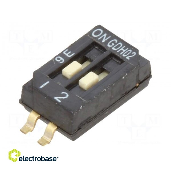 Switch: DIP-SWITCH | Poles number: 2 | OFF-ON | 0.1A/50VDC | Pos: 2