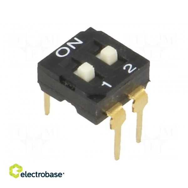 Switch: DIP-SWITCH | Poles number: 2 | ON-OFF | 0.05A/12VDC | Pos: 2