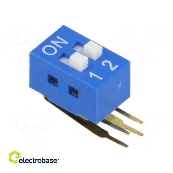 Switch: DIP-SWITCH | Poles number: 2 | ON-OFF | 0.05A/12VDC | Pos: 2