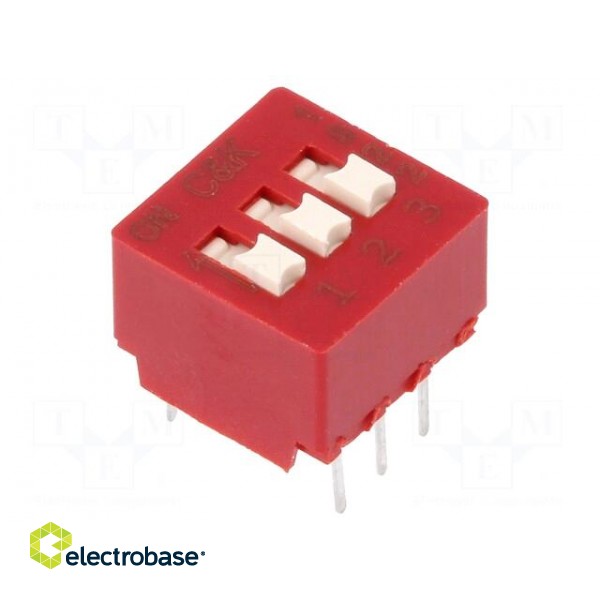 Switch: DIP-SWITCH | Poles number: 3 | 0.1A/50VDC | Pos: 2 | -40÷85°C