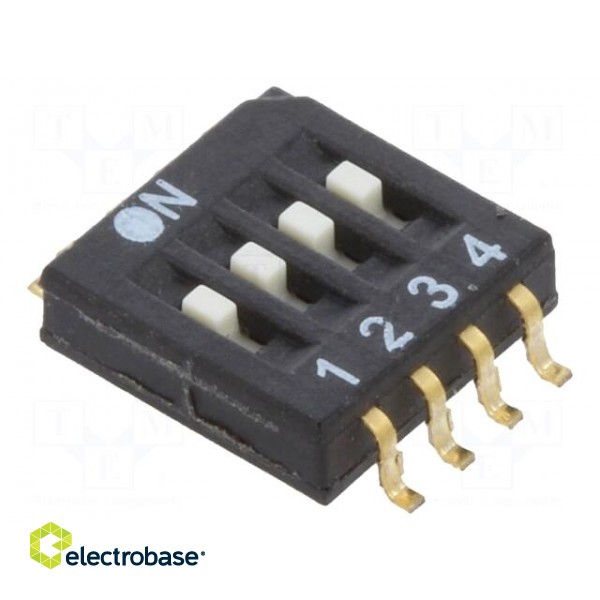 Switch: DIP-SWITCH | Poles number: 4 | OFF-ON | 0.025A/24VDC | Pos: 2