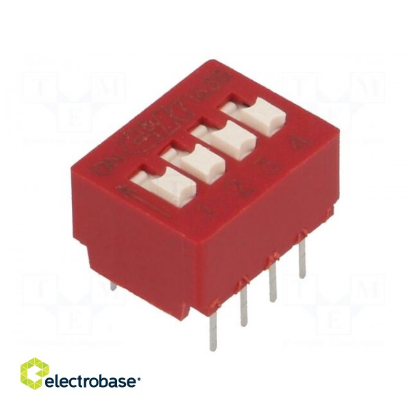 Switch: DIP-SWITCH | Poles number: 4 | OFF-ON | 0.025A/25VDC | Pos: 2