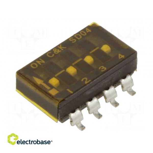 Switch: DIP-SWITCH | Poles number: 4 | OFF-ON | 0.1A/25VDC | Pos: 2