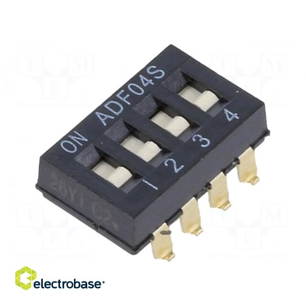 Switch: DIP-SWITCH | Poles number: 4 | ON-OFF | -0.025A/24VDC | Pos: 2