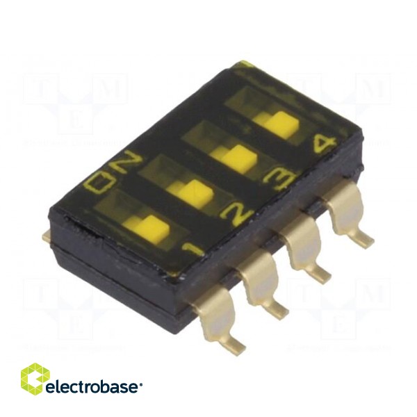 Switch: DIP-SWITCH | Poles number: 4 | ON-OFF | 0.025A/24VDC | Pos: 2