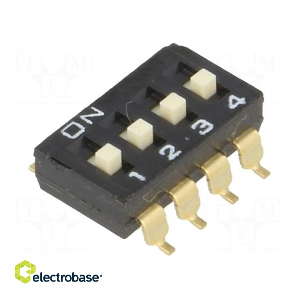 Switch: DIP-SWITCH | Poles number: 4 | ON-OFF | 0.025A/24VDC | Pos: 2