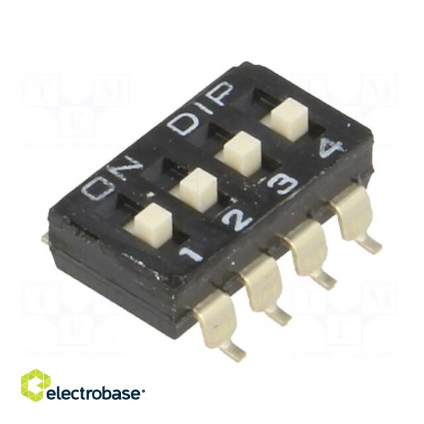 Switch: DIP-SWITCH | Poles number: 4 | ON-OFF | 0.1A/50VDC | Pos: 2