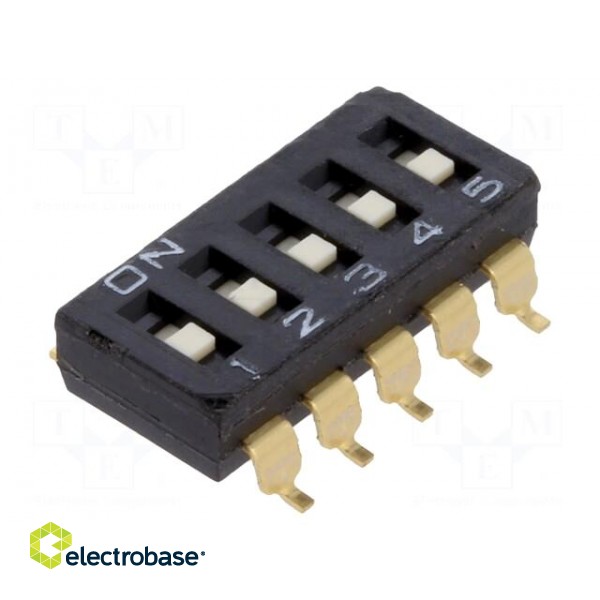 Switch: DIP-SWITCH | Poles number: 5 | ON-OFF | 0.025A/24VDC | Pos: 2