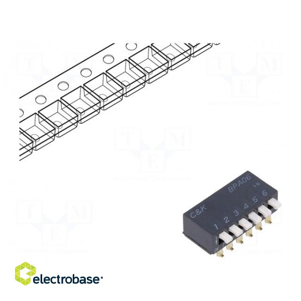 Switch: DIP-SWITCH | Poles number: 6 | OFF-ON | 0.025A/24VDC | Pos: 2 image 1