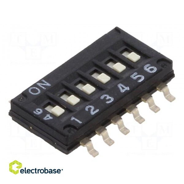 Switch: DIP-SWITCH | Poles number: 6 | ON-OFF | 0.025A/24VDC | Pos: 2