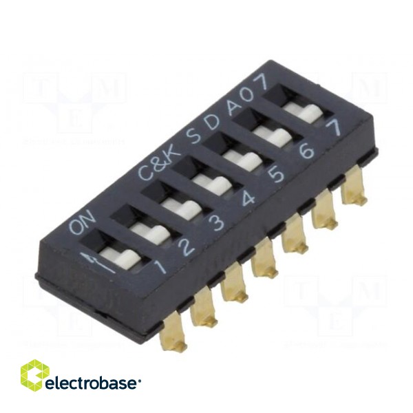 Switch: DIP-SWITCH | Poles number: 7 | OFF-ON | 0.025A/24VDC | Pos: 2