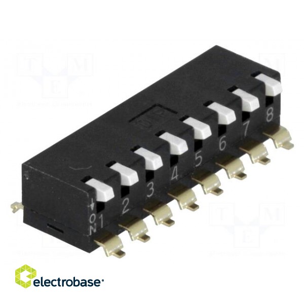 Switch: DIP-SWITCH | Poles number: 8 | ON-OFF | 0.025A/24VDC | Pos: 2 image 1