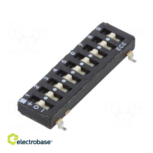 Switch: DIP-SWITCH | Poles number: 9 | OFF-ON | 0.025A/24VDC | Pos: 2