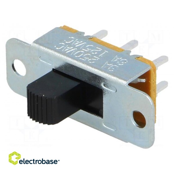 Switch: slide | Pos: 2 | DPDT | 3A/250VAC | ON-ON | Mounting: THT,screw image 1