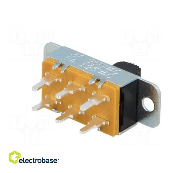 Switch: slide | Pos: 2 | DPDT | 3A/250VAC | ON-ON | Mounting: THT,screw фото 6
