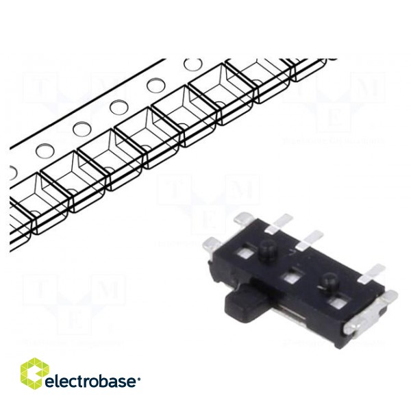 Switch: slide | Pos: 2 | SPDT | 0.3A/6VDC | ON-ON | Mounting: SMT