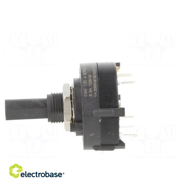 Switch: rotary | Pos: 4 | SPDT | 2.5A/125VAC | 0.35A/125VDC | 90° | THT фото 3