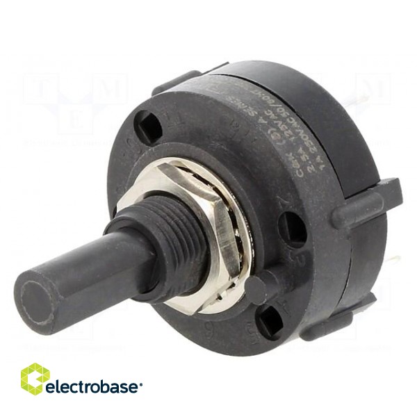 Switch: rotary | Pos: 4 | SPDT | 2.5A/125VAC | 0.35A/125VDC | 90° | THT фото 1
