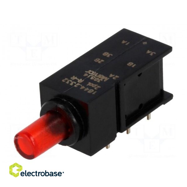 Switch: push-button | Pos: 2 | DPDT | 0.5A/60VAC | 0.5A/60VDC | OFF-ON